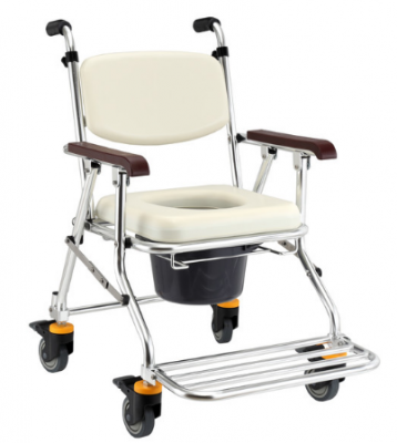 鋁合金可收合有輪洗澡便器椅-JCS-208